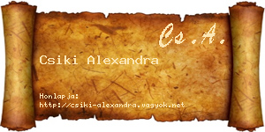Csiki Alexandra névjegykártya